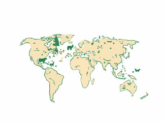 Obraz premium Endangered Wildlife Habitat Loss Vector
