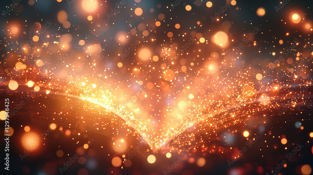 Poster mesmerizing sparkling explosion of light and color abstract background digital art dynamic environme