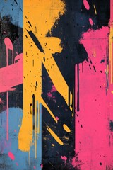 Poster 80's, 90's. Retro banner futuristic background. Bright paint splash design.