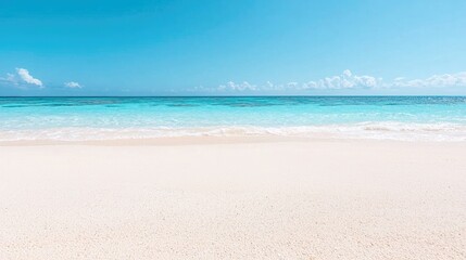 Obraz premium Tropical Beach Horizon; Calm Ocean View; Relaxing Seascape; Perfect for Posters or Screensavers