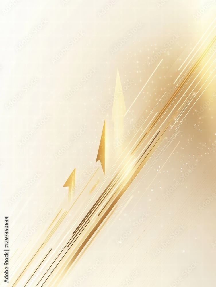 Fototapete Abstract golden geometric patterns symbolizing growth and success in a modern business environment. Generative AI