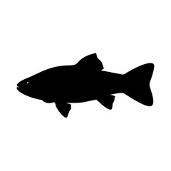 Fototapeta premium silhouette of a single fish on a surface vector illustration