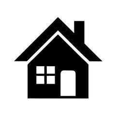a black house icon, minimalist design vector illustration
