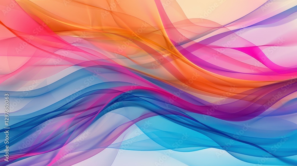 Aufkleber experience the allure of abstract patterns in a dreamy blend of pastel waves and magical light. perf