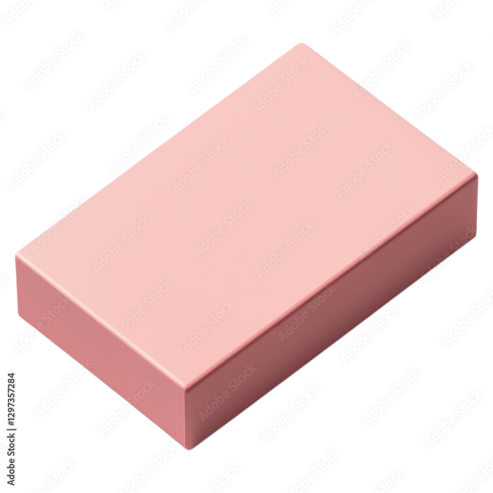 Poster smooth pink eraser block for classroom use and art projects , isolated on transparent background