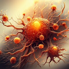 cancerous cells background, healthcare concept