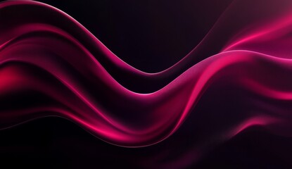 Dynamic crimson flowing fabric abstract design on dark background