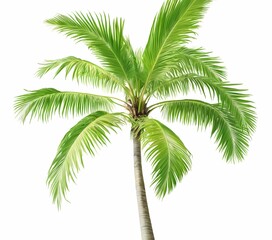 Naklejka premium Isolated Coconut Palm Tree on White Background - Tropical Tree Perfect for Design and Print Use