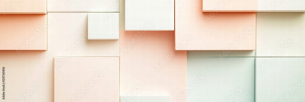 Poster colorful geometric shapes create a modern artistic design on a wall. generative ai