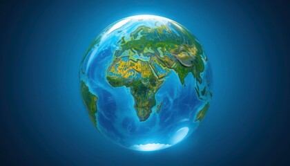 Fototapeta premium Global Earth, Planet, World Map, 3D Render - Environmental awareness