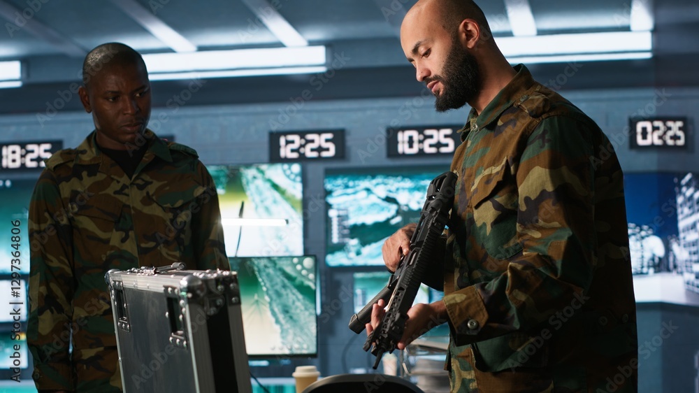 Aufkleber army soldiers packing weapons able to engage targets at extended range with accurate, lethal fire. m