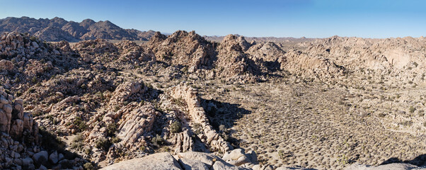 Real Hidden Valley Panorama in Joshua Tree National Park