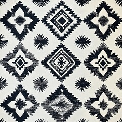 Black and White Geometric Textile