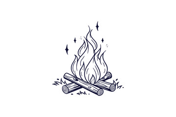 camping bonfire clip art vector illustration