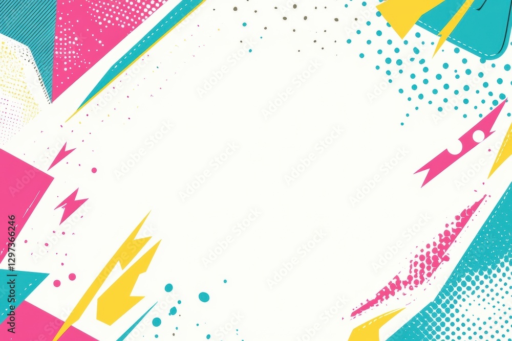 Poster Colorful abstract design featuring vibrant geometric shapes and patterns suitable for creative projects or backgrounds. Generative AI