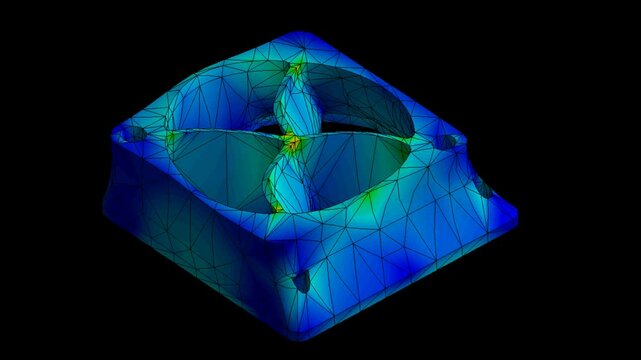 Mechanic simulation engineering - Stress and breakpoint analysis of metal fan frame under force and moment conditions