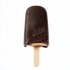 Obraz premium ice cream popsicle covered with chocolate isolated on white background