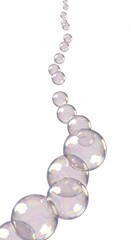 Obraz premium Floating Bubbles: A Serene Chain of Iridescent Spheres