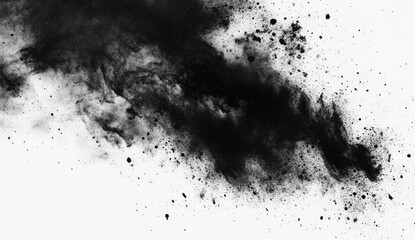 Black Powder Explosion on White Background (1)