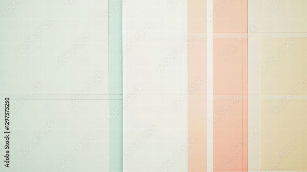 Poster Artistic geometric patterns create a unique visual experience with soft colors in an abstract composition. Generative AI