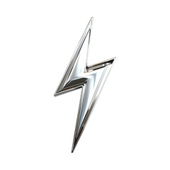 Silver Lightning Bold sign on Transparent Background