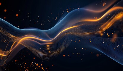 Obraz premium Abstract digital waves of light on dark background