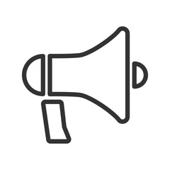 シンプルなメガホンのモノクロベクター線画アイコン