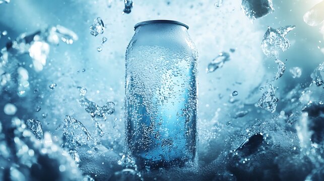 Iced Cold Beverage Can with Condensation / 結露した冷たい飲み物の缶