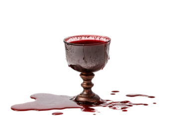 Sacred Chalice with a Drop of Spilled Wine