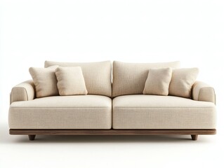 3D render of a beige fabric sofa