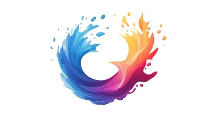 Branding strategy with logo design process flat design side view graphic design theme water color vivid. 