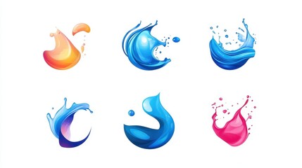 Fototapeta premium Branding strategy with logo design process flat design side view graphic design theme water color vivid. 