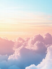 Obraz premium Colorful clouds filling the sky during sunset over a serene landscape. Generative AI