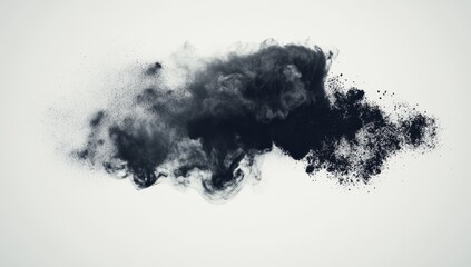 Abstract Ink Explosion on White Background