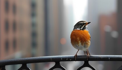 Urban birdwatching a close encounter with a robin in the cityscape nature photography metropolitan environment