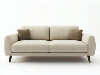3D render of a beige fabric sofa