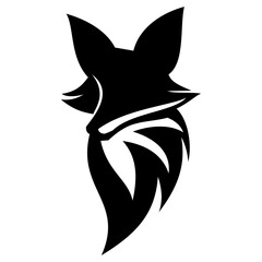 Fox head silhouette vector icon,modern and elegant design ideas,isolated on white background,can be for logo or collection