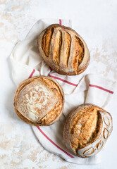 Loaves of sourdough bread