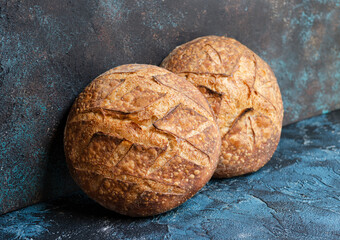 Loaves of sourdough bread