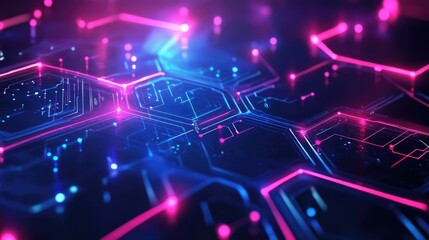 Vector illustration of a technology background hexagon glows neon line business background theme. abstract and futuristic pattern concept design template for a digital interface and web banner.
