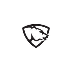 bear shield logo vector design illustration
