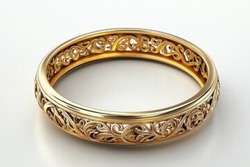Ornate Gold Ring with Intricate Filigree Design