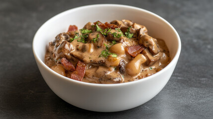  Rustic Rabbit Fricass&eacute;e with Bacon, Pearl Onions, and Mushrooms