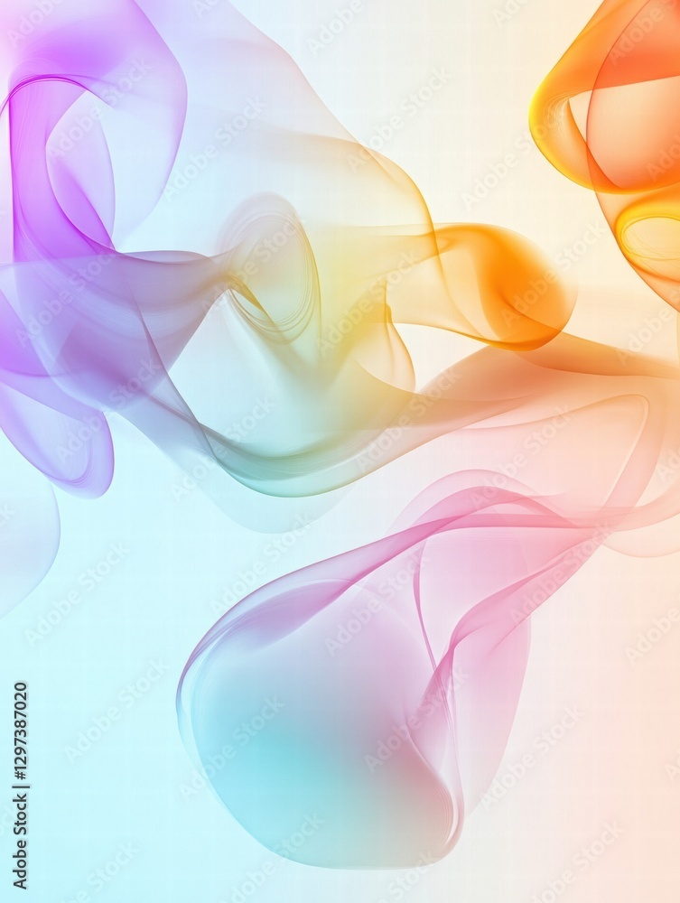 Aufkleber Colorful smoke swirls create a mesmerizing effect in a gentle gradient background. Generative AI
