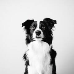 Black and white border collie portrait