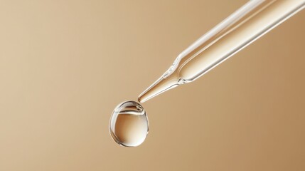 glass pipette with facial serum drop generative ai