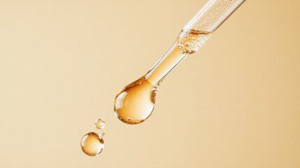 glass pipette with facial serum drop generative ai