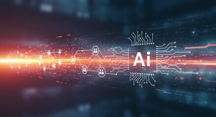 Obraz premium ai digital illustration abstract, binary, technology