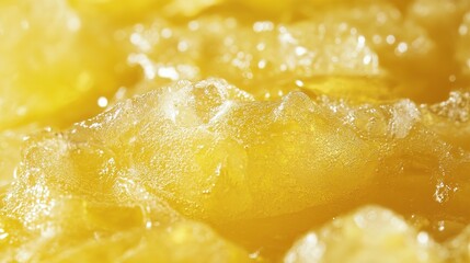 Detailed close up of golden yellow and textured food stuff