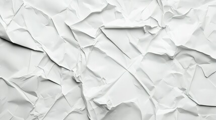 Obraz premium Close up view of textured white crumpled paper surface